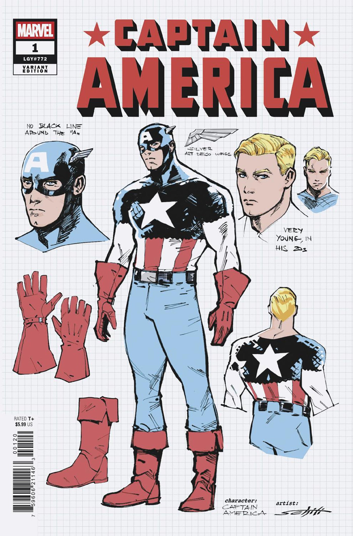 Captain America #1 Valerio Schiti Design Variant [1:10]
